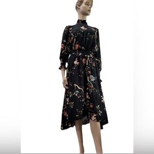 Nanette Lepore Pink Tan Buttoned Tie Front Gown